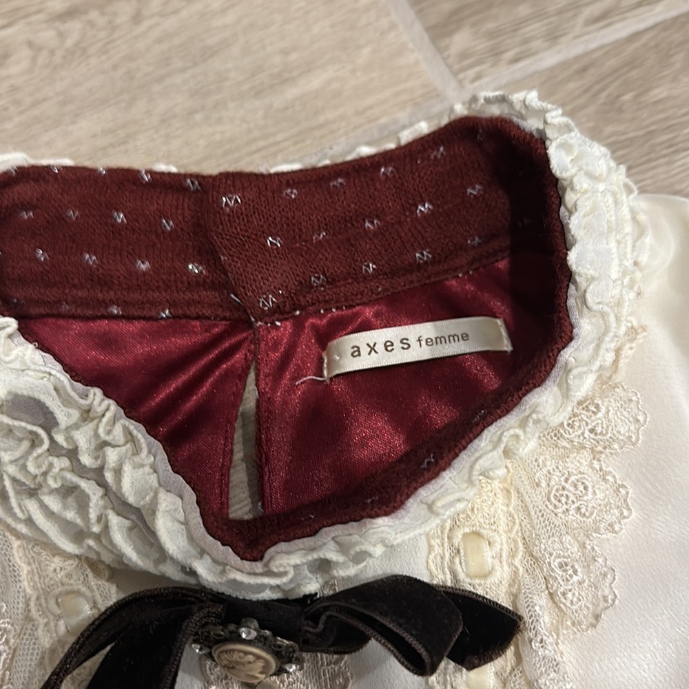 Axes Femme Lolita Harajuku Japan dress with lace bow details Asian M or US Small - Picture 3 of 11